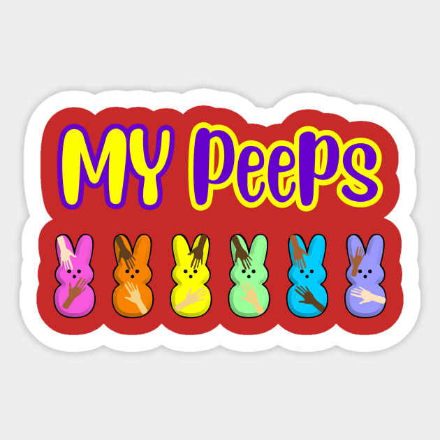 My Peeps Easter T-Shirt, cute bunnies Sticker by SidneyTees